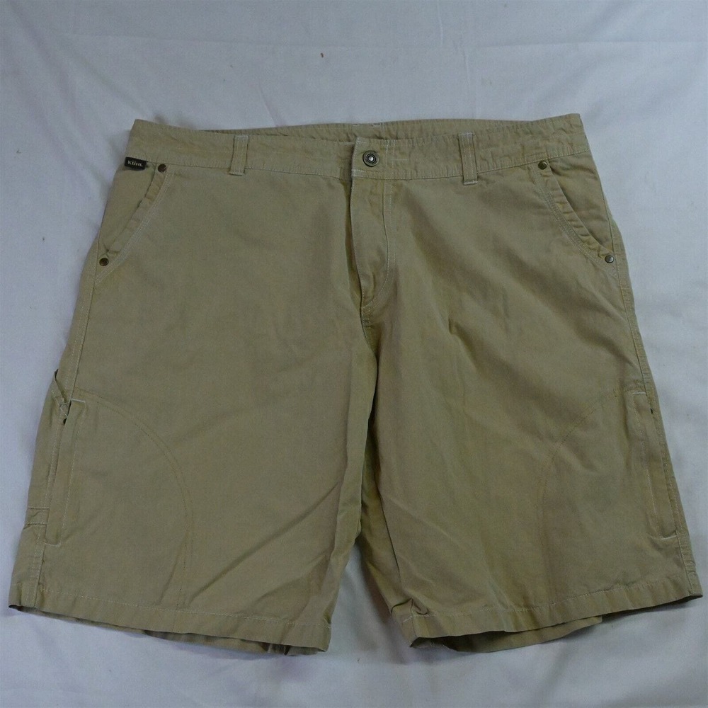 KUHL 40 x 11" Khaki Poplin Outdoor Cargo‎ Shorts
